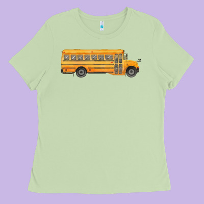 School Bus Ladies Tee Designed By Fadigitalartstudio