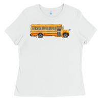 White school bus Ladies Tee - FaDigitalArtStudio
