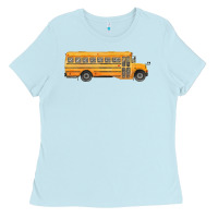 Baby Blue school bus Ladies Tee - FaDigitalArtStudio