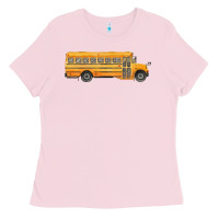 Bubblegum Pink school bus Ladies Tee - FaDigitalArtStudio