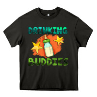 Asphalt drinking buddies with baby bottle Heavy Core Tee - HRA Design Shop