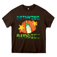 Chocolate Brown drinking buddies with baby bottle Heavy Core Tee - HRA Design Shop