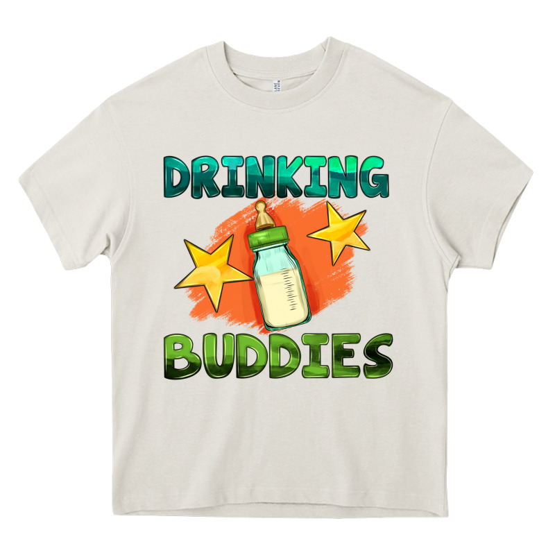 Drinking Buddies With Baby Bottle Heavy Core Tee by HRA Design Shop | Teevron