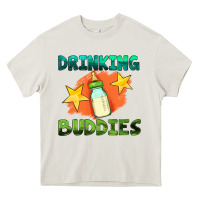 Cream drinking buddies with baby bottle Heavy Core Tee - HRA Design Shop