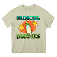 Mossy drinking buddies with baby bottle Heavy Core Tee - HRA Design Shop