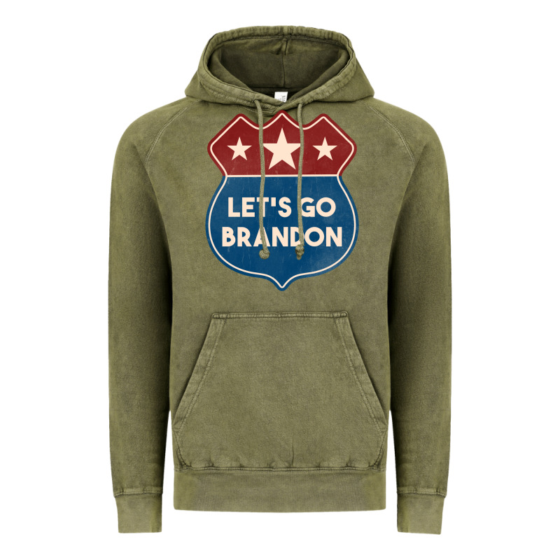 Let's Go Brandon Shield Patch Vintage Hoodie by Jasminsmagicworld | Teevron