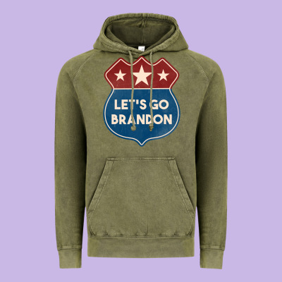 Let's Go Brandon Shield Patch Vintage Hoodie Designed By Jasminsmagicworld