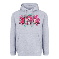 Heather Grey I am a survivor Cancere Awareness Heavyweight Hoodie - HowdyJamesFarm