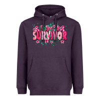 Plum I am a survivor Cancere Awareness Heavyweight Hoodie - HowdyJamesFarm