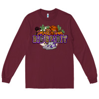 Burgundy small town big spirit basketball Long Sleeve Tee - NancyCooperArtShop
