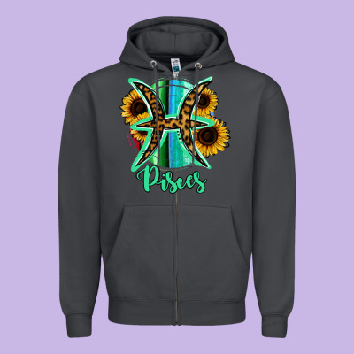 Pisces Zodiac Zipper Hoodie Designed By Bettercallsaul