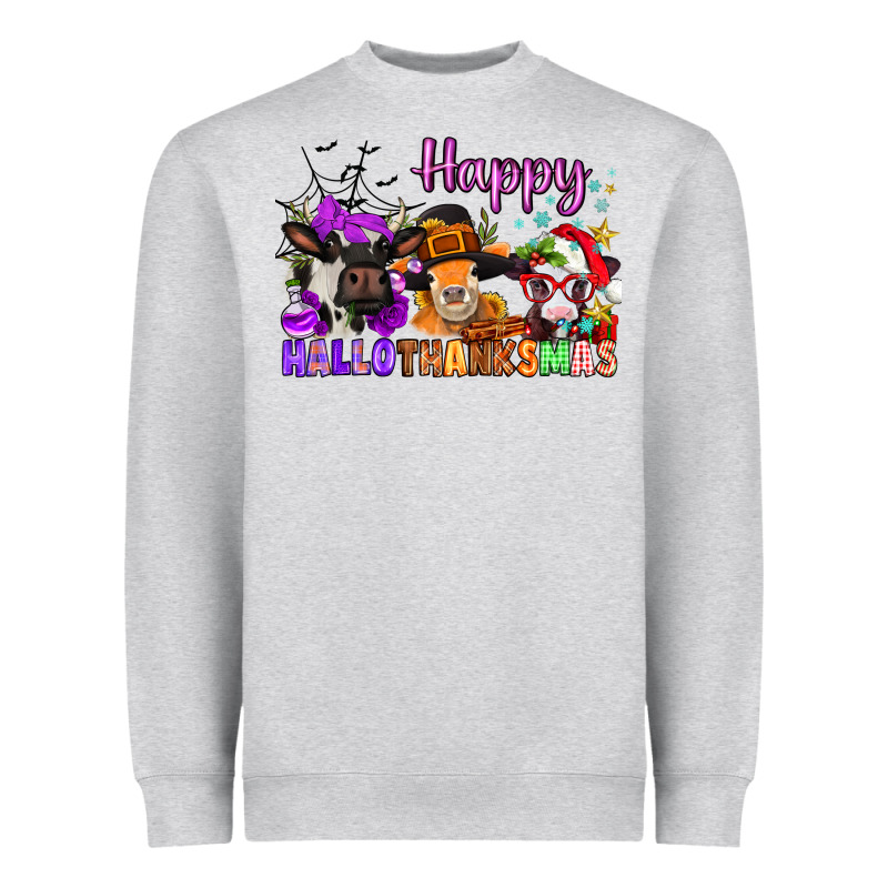 Happy Hallothanksmas Cows  Nancy Heavyweight Sweatshirt by NancyCooperArtShop | Teevron