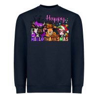Navy happy hallothanksmas cows  nancy Heavyweight Sweatshirt - NancyCooperArtShop