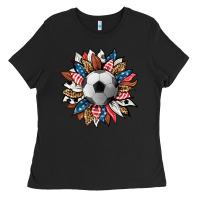 Black football sunflower Ladies Tee - HRA Design Shop