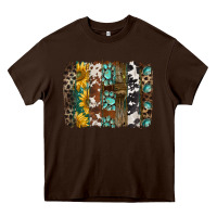Chocolate Brown western handdrawn patterns brushstrokes Heavy Core Tee - BarkalooDesign