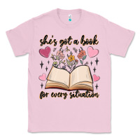 Bubblegum Pink she's got a book for every situation Classic Tee - MaliasSmallBusiness