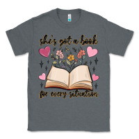 Charcoal Heather she's got a book for every situation Classic Tee - MaliasSmallBusiness
