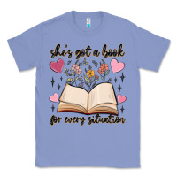 Colony Blue she's got a book for every situation Classic Tee - MaliasSmallBusiness