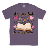 Lavender she's got a book for every situation Classic Tee - MaliasSmallBusiness