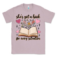 Lilac she's got a book for every situation Classic Tee - MaliasSmallBusiness