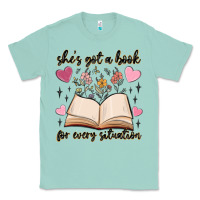 Seafoam she's got a book for every situation Classic Tee - MaliasSmallBusiness
