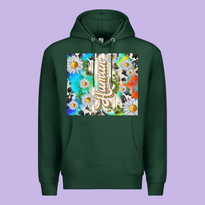 Human With Daisies Premium Hoodie Designed By Tumblerdesignbyshophia