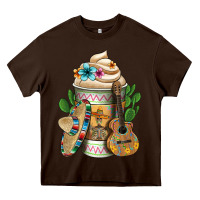 Chocolate Brown mexican hot coffee cup Heavy Core Tee - FaDigitalArtStudio