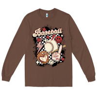 Chestnut checkered retro baseball Long Sleeve Tee - MaliasSmallBusiness