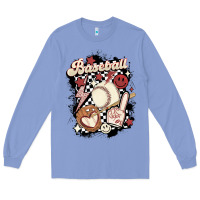 Colony Blue checkered retro baseball Long Sleeve Tee - MaliasSmallBusiness
