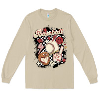 Mushroom checkered retro baseball Long Sleeve Tee - MaliasSmallBusiness