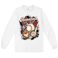 White checkered retro baseball Long Sleeve Tee - MaliasSmallBusiness