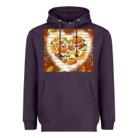 Plum fall heart with leopard Heavyweight Hoodie - TumblerDesignByShophia