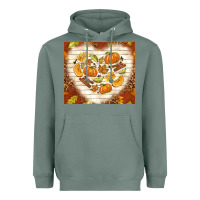 Sage fall heart with leopard Heavyweight Hoodie - TumblerDesignByShophia