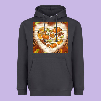Fall Heart With Leopard Heavyweight Hoodie Designed By Tumblerdesignbyshophia