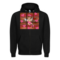 Black valentine's day cupid heart Zipper Hoodie - RanaPortraitStore