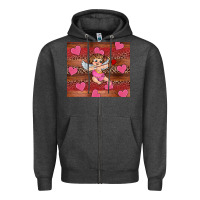 Charcoal Heather valentine's day cupid heart Zipper Hoodie - RanaPortraitStore