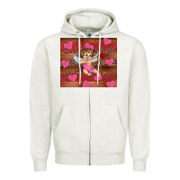Oatmeal Heather valentine's day cupid heart Zipper Hoodie - RanaPortraitStore