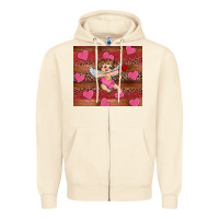 Sandshell valentine's day cupid heart Zipper Hoodie - RanaPortraitStore