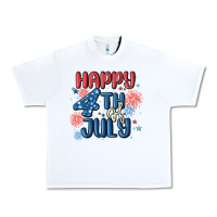 White happy 4th of july Urban Heavy Tee - MaliasSmallBusiness