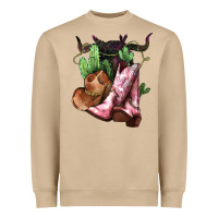 Mushroom cowgirl boots hat horns cactus Heavyweight Sweatshirt - NancyCooperArtShop