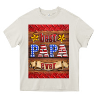Cream best papa ever air freshener Heavy Core Tee - HRA Design Shop