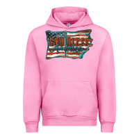 Fuchsia Pink God Bless America Urban Hoodie - FaDigitalArtStudio