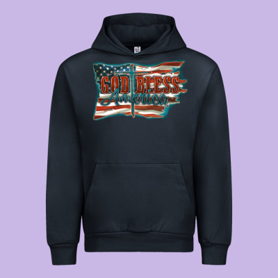God Bless America Urban Hoodie Designed By Fadigitalartstudio