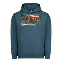 Pigment Midnight Navy God Bless America Urban Hoodie - FaDigitalArtStudio