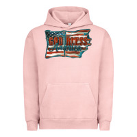 Pigment Salmon God Bless America Urban Hoodie - FaDigitalArtStudio