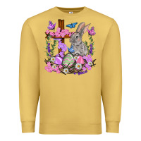 Antique Gold Easter eggs and Bunny with Cross Easter Day Premium Sweatshirt - HowdyJamesFarm