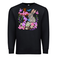 Black Easter eggs and Bunny with Cross Easter Day Premium Sweatshirt - HowdyJamesFarm