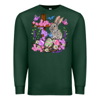 Sports Green Easter eggs and Bunny with Cross Easter Day Premium Sweatshirt - HowdyJamesFarm