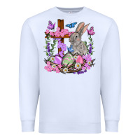 White Easter eggs and Bunny with Cross Easter Day Premium Sweatshirt - HowdyJamesFarm