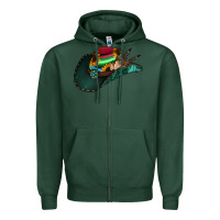 Sports Green Aztec Sunflower Cowboy Hat Zipper Hoodie - Bettercallsaul